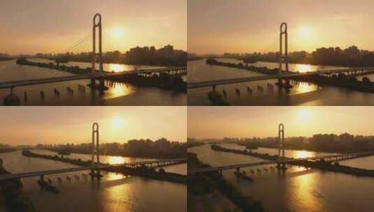 咸阳渭河大桥高清在线视频素材下载