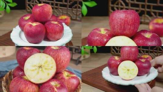 新鲜红露苹果高清在线视频素材下载