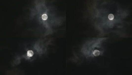 圆月、月色朦胧、夜月、中秋的月亮高清在线视频素材下载
