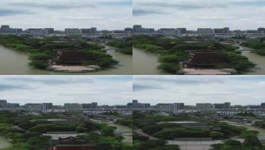 江苏淮安城市风光竖屏航拍高清在线视频素材下载