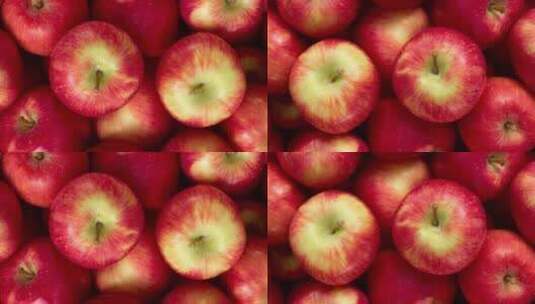一堆红苹果特写镜头高清在线视频素材下载