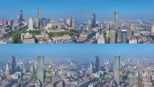 江苏徐州苏宁广场航拍鼓楼区城市地标CBD高清在线视频素材下载