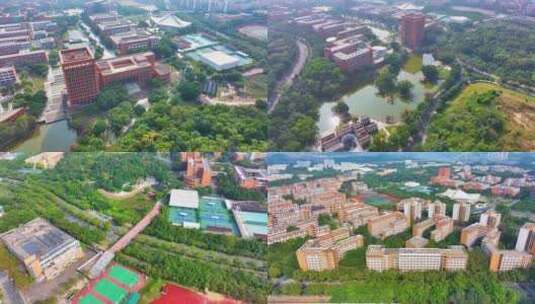 华南理工大学大学城校区航拍校园广州风景风高清在线视频素材下载