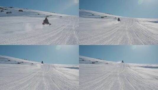 雪地摩托，雪人，雪，格陵兰高清在线视频素材下载