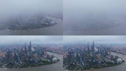 上海台风暴风雨来临前黑云压城航拍高清在线视频素材下载