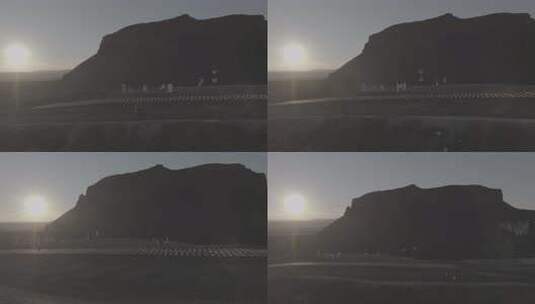 乌兰哈达6号火山傍晚夕阳高清在线视频素材下载