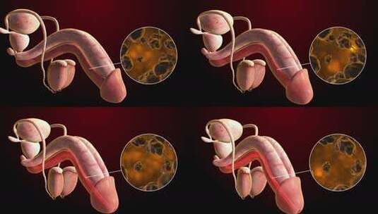 男性疾病生殖系统与放大镜高清在线视频素材下载