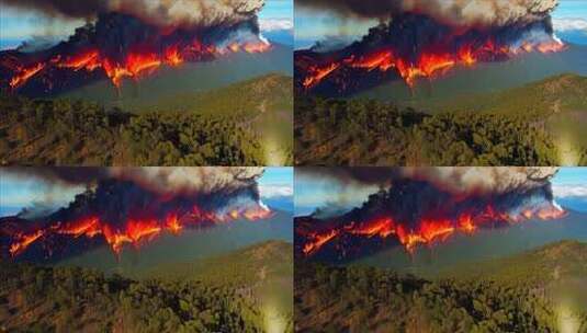 火山喷发俯瞰景象高清在线视频素材下载