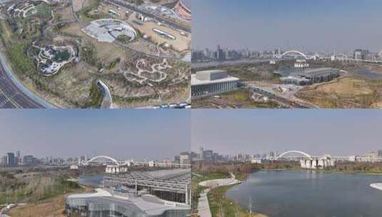 上海卢浦大桥航拍空镜高清在线视频素材下载