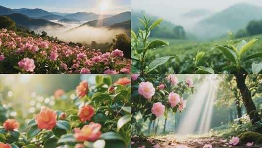 4k茶花茶花高清在线视频素材下载