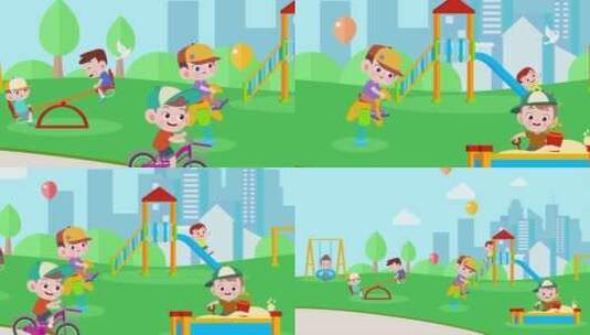 mg 人物 幼儿园儿童玩耍 六一儿童节高清AE视频素材下载