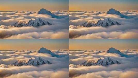 雪山云海壮美全景高清在线视频素材下载