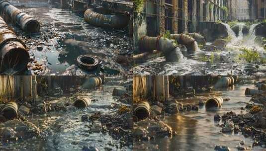 污水排放污染生态环境 排污监管污染源记录高清在线视频素材下载