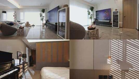 样板间4K 现代简约空间 地产设计效果高清在线视频素材下载