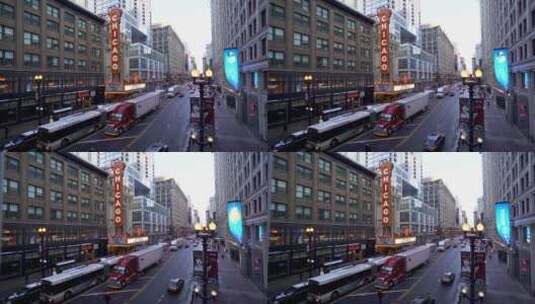 城市道路上车辆行驶的慢镜头高清在线视频素材下载