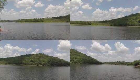 广角拍摄平静的湖面高清在线视频素材下载