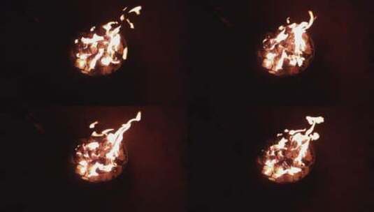 燃烧着的篝火高清在线视频素材下载
