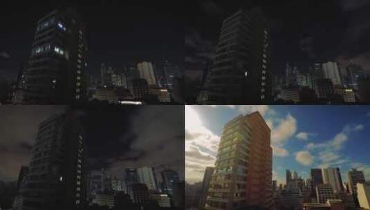 延时拍摄城市天际线景观高清在线视频素材下载
