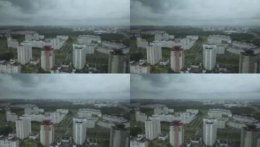 多云天气的城市街区高清在线视频素材下载