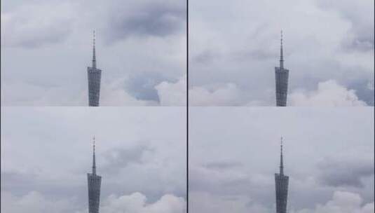 广州地标广州塔延时下雨天高清在线视频素材下载