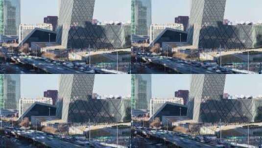 北京CBD的延时交通高清在线视频素材下载