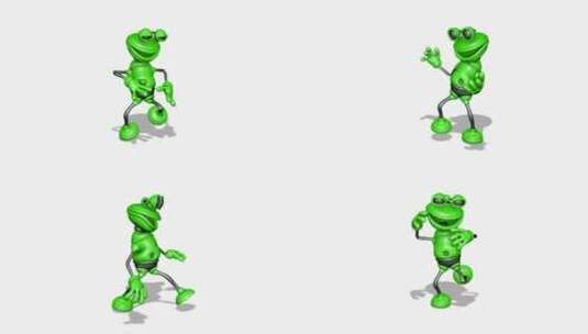 有趣的青蛙跳舞动画高清在线视频素材下载