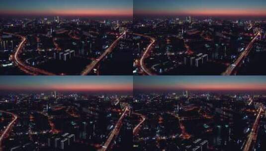 湖南长沙城市夜景航拍视频高清在线视频素材下载