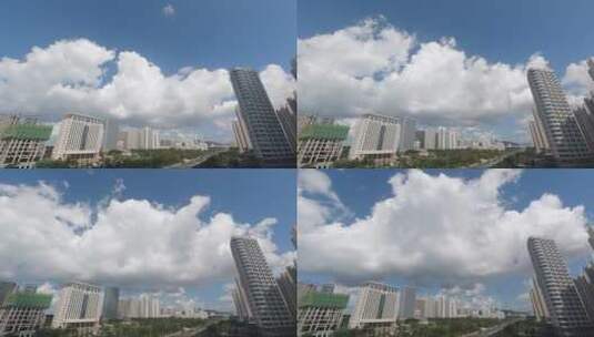 山东威海高区法院文化西路天空云朵延时4K高清在线视频素材下载
