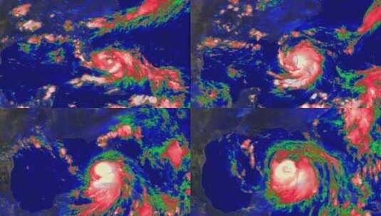 飓风穿越加勒比海地图高清在线视频素材下载