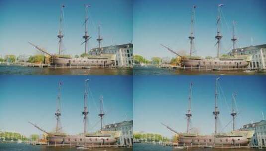 阿姆斯特丹战舰特写镜头高清在线视频素材下载