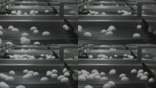 鸡蛋在工厂的传送带上高清在线视频素材下载