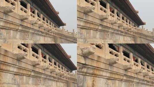 中国古代排水系统故宫排水兽石雕栏杆 ~高清在线视频素材下载