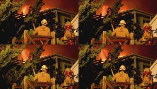 消防员在救援火灾高清在线视频素材下载