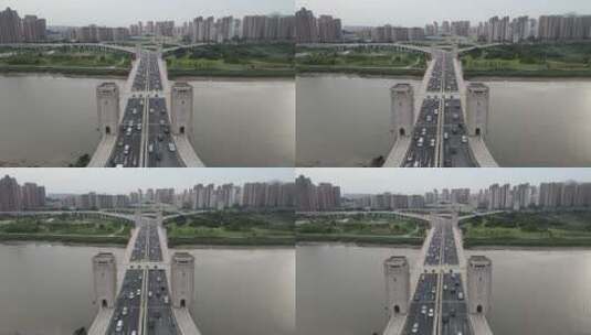 航拍福建泉州晋江田安大桥高清在线视频素材下载