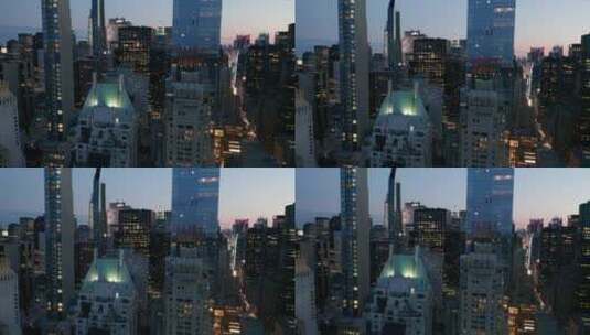 静谧的黄昏中的摩天大楼高清在线视频素材下载