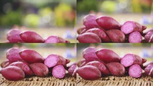 健康粗粮紫薯花青素高清在线视频素材下载