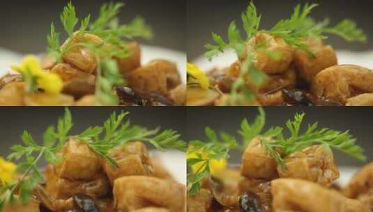 中华美食烧杂菇高清在线视频素材下载