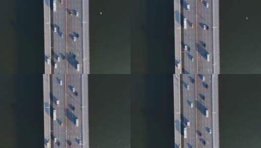 鸟瞰沈阳浑河大桥交通高清在线视频素材下载