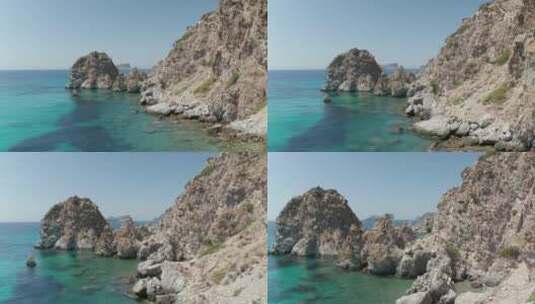 有着晶莹剔透海水的岩石海岸高清在线视频素材下载