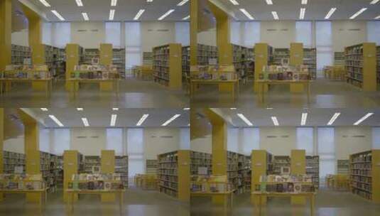 POV向前泛图书馆内部高清在线视频素材下载