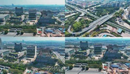 广州琶洲会展馆建筑群新港东路航拍2022高清在线视频素材下载