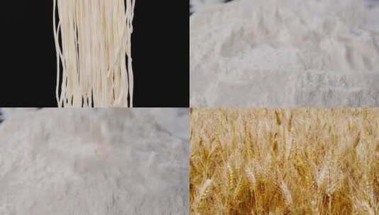 面粉 手工面条 麦田素材高清在线视频素材下载