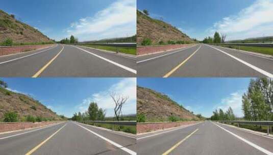 开车记录仪视角行驶在公路上高清在线视频素材下载