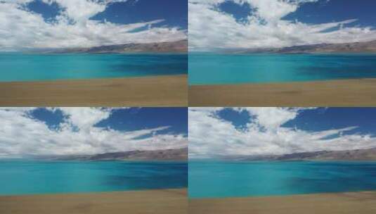 西藏当惹雍措错高原湖泊自然风光航拍高清在线视频素材下载