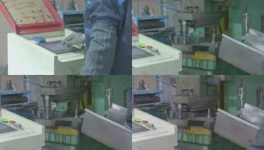 钢材切割工人工厂原材料加工高清在线视频素材下载