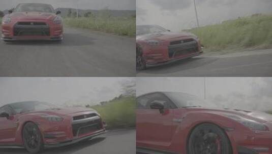 GTR 红色跑车赛道前跟拍 4K SLOG3高清在线视频素材下载