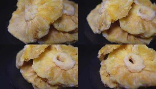 水果干菠萝片冻干水果蜜饯凤梨干高清在线视频素材下载
