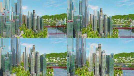 三维城市建筑漫游动画30高清在线视频素材下载