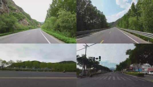 【合集】开车行驶在蓝天白云下高清在线视频素材下载