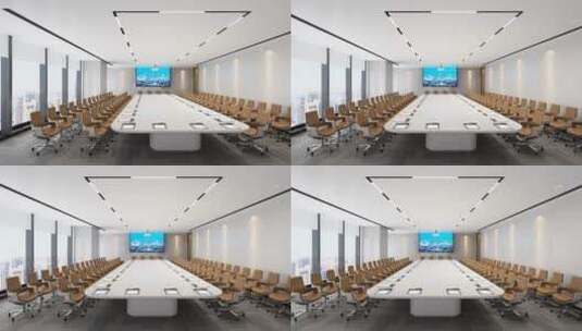 大型商务写字楼会议室三维高清在线视频素材下载